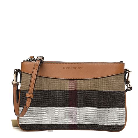 Burberry Peyton Saddle Brown Crossbody Clutch Authentic